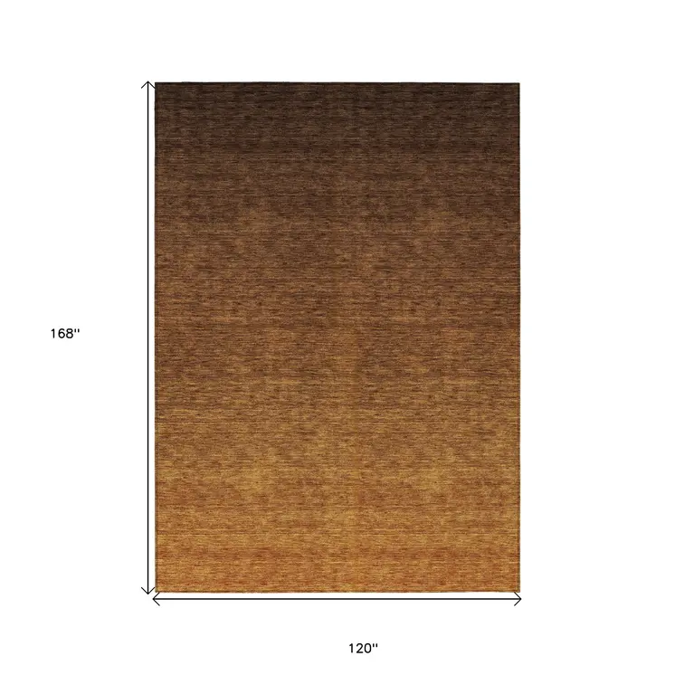 10' X 14' Chocolate And Brown Ombre Washable Indoor Outdoor Area Rug