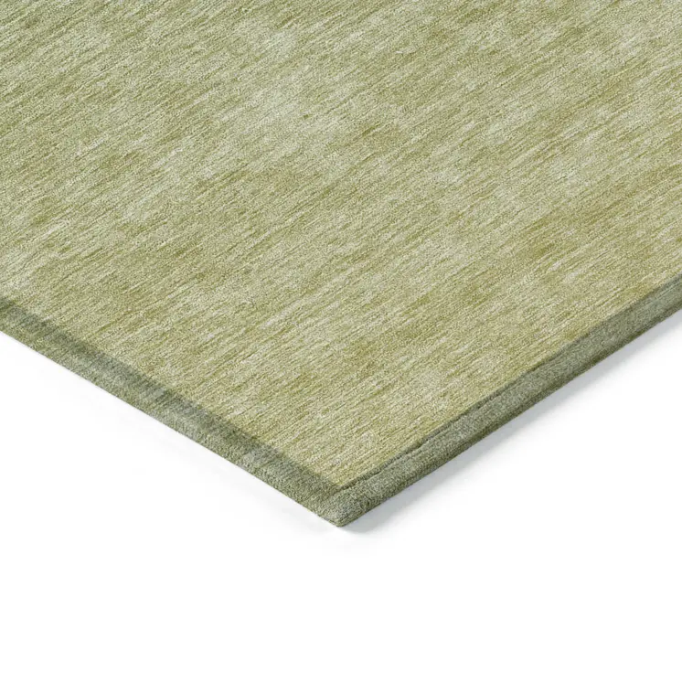 5' X 8' Artichoke Green And Fern Green Ombre Washable Indoor Outdoor Area Rug