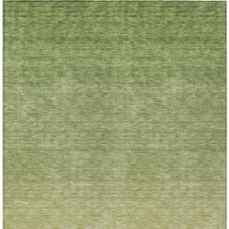 5' X 8' Artichoke Green And Fern Green Ombre Washable Indoor Outdoor Area Rug