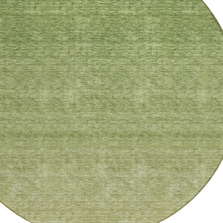 8' Artichoke Green And Fern Green Round Ombre Washable Indoor Outdoor Area Rug