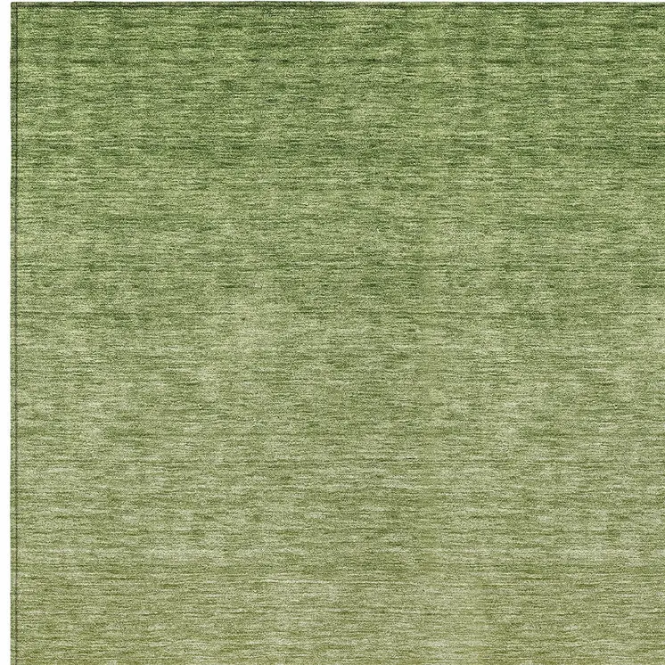 8' X 10' Artichoke Green And Fern Green Ombre Washable Indoor Outdoor Area Rug