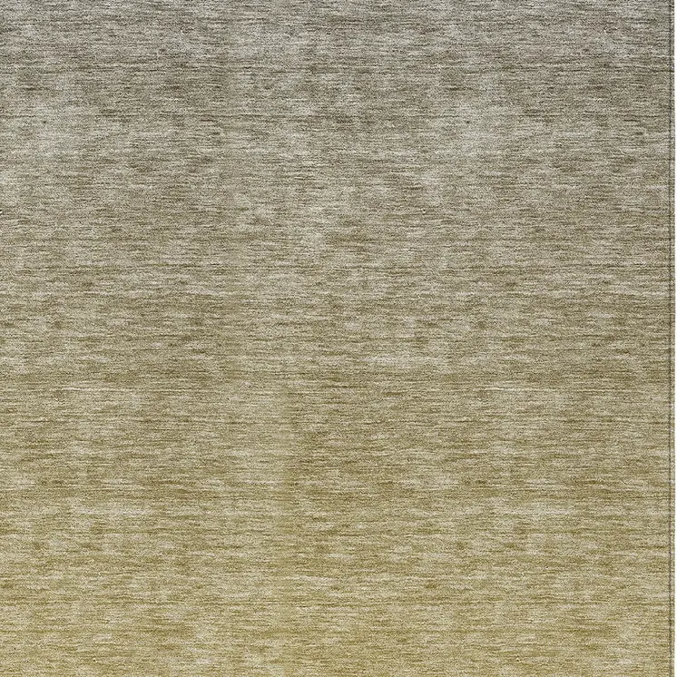 9' X 12' Gold Beige And Taupe Ombre Washable Indoor Outdoor Area Rug