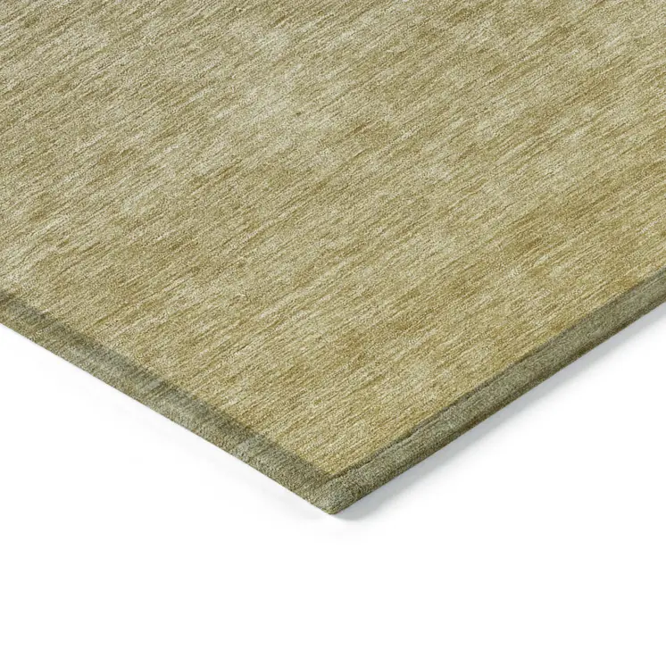 10' X 14' Gold Beige And Taupe Ombre Washable Indoor Outdoor Area Rug