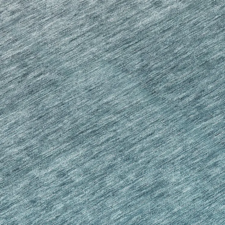 8' Teal Blue Gray And Charcoal Round Ombre Washable Indoor Outdoor Area Rug