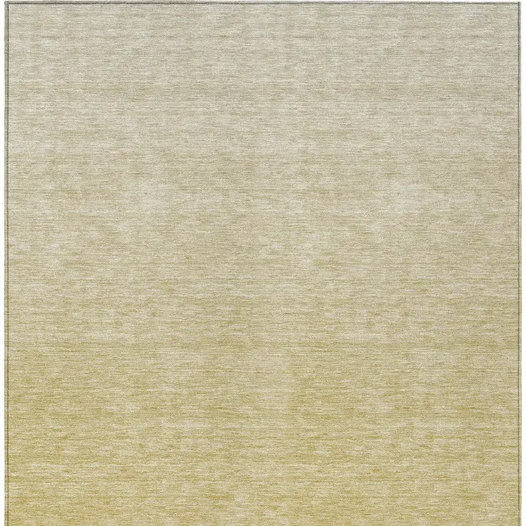 8' X 10' Wheat Gold And Tan Ombre Washable Indoor Outdoor Area Rug