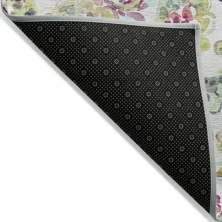 9' X 12' Ivory Fern Green And Artichoke Green Paisley Washable Indoor Outdoor Area Rug