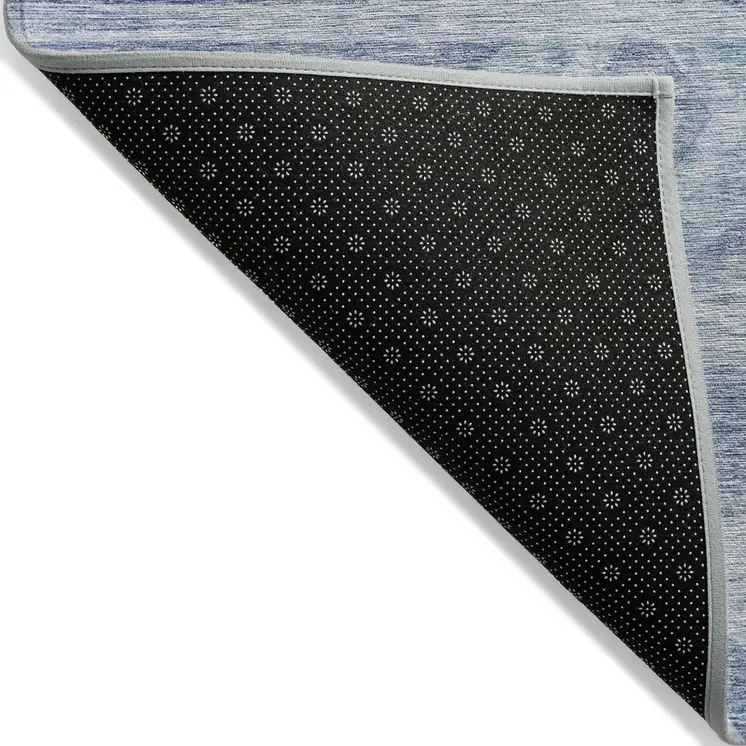 5' X 8' Denim Blue And Sky Blue Southwestern Washable Indoor Outdoor Area Rug