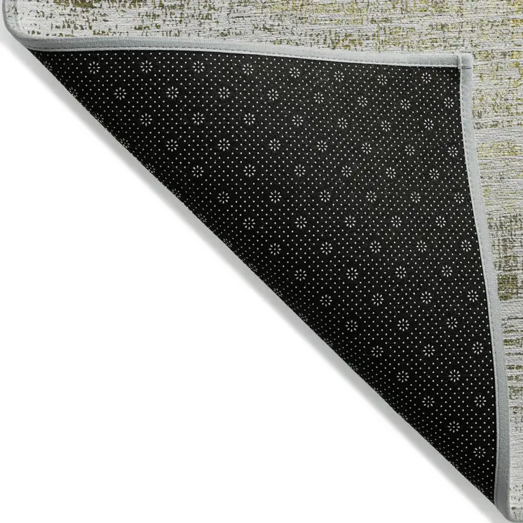 10' X 14' Pearl Ivory And Gold Abstract Washable Indoor Outdoor Area Rug