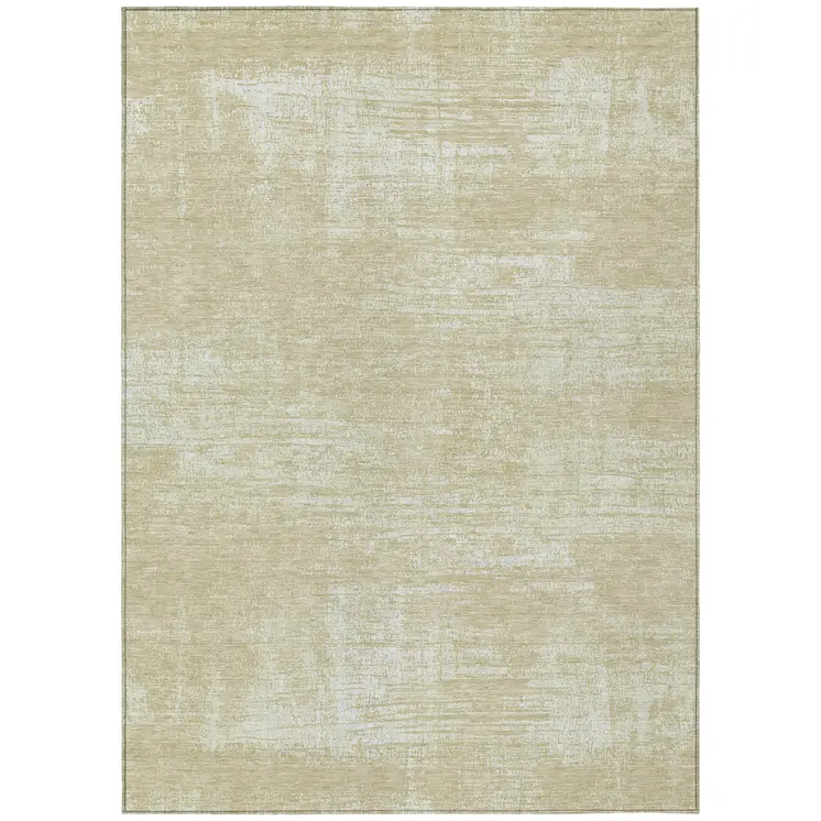 3' X 5' Beige Tan And Taupe Abstract Washable Indoor Outdoor Area Rug
