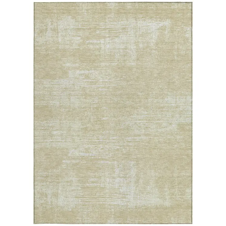 3' X 5' Beige Tan And Taupe Abstract Washable Indoor Outdoor Area Rug