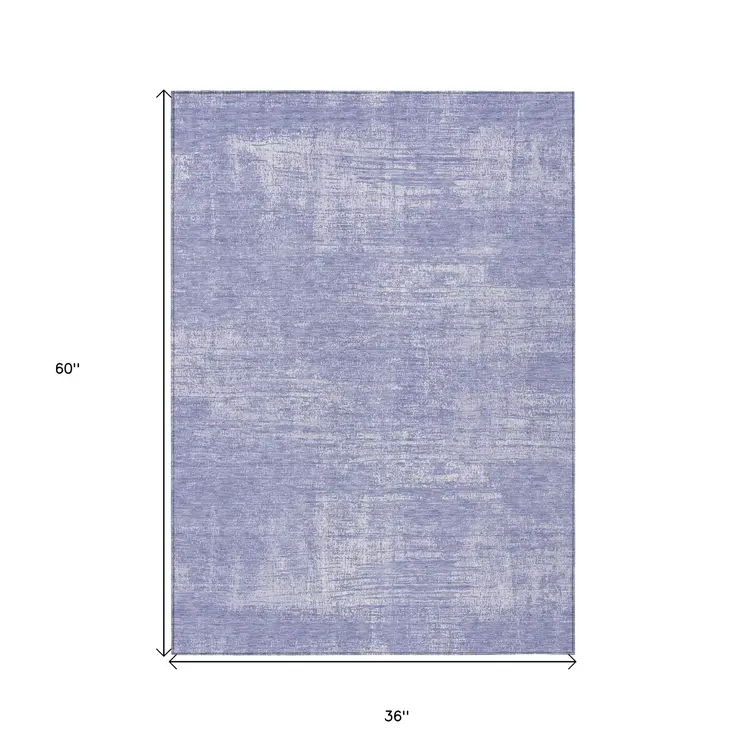3' X 5' Lavender Purple And Lilac Abstract Washable Indoor Outdoor Area Rug