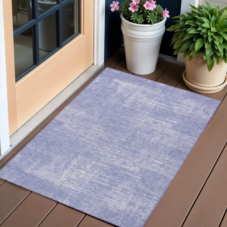 3' X 5' Lavender Purple And Lilac Abstract Washable Indoor Outdoor Area Rug