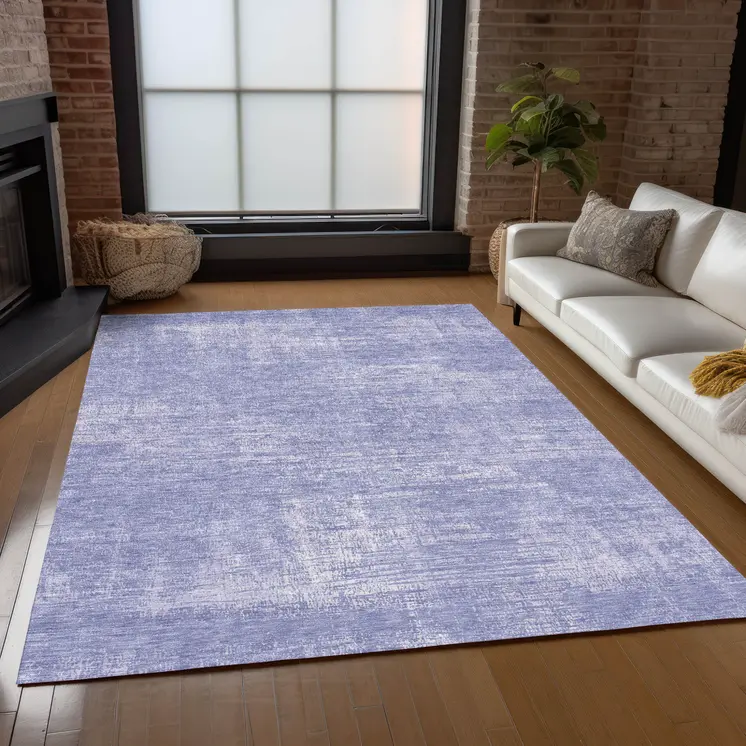 3' X 5' Lavender Purple And Lilac Abstract Washable Indoor Outdoor Area Rug