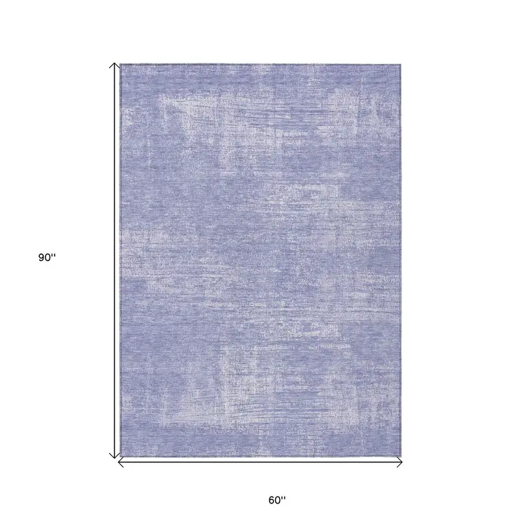 5' X 8' Lavender Purple And Lilac Abstract Washable Indoor Outdoor Area Rug