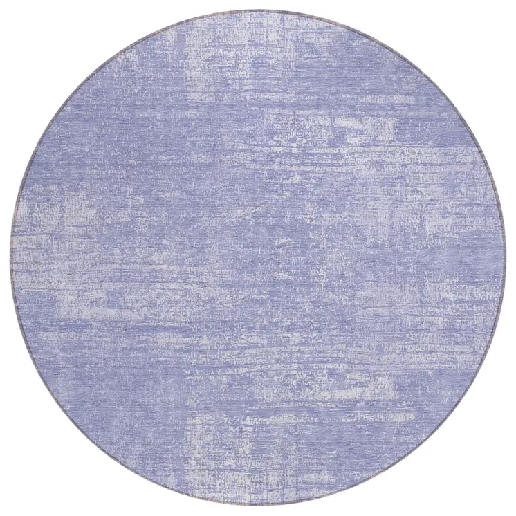 8' Lavender Purple And Lilac Round Abstract Washable Indoor Outdoor Area Rug