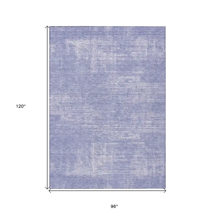 8' X 10' Lavender Purple And Lilac Abstract Washable Indoor Outdoor Area Rug