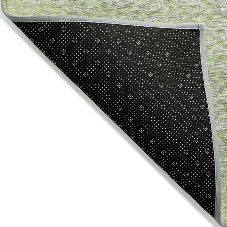 3' X 5' Sage Artichoke Green And Mint Green Abstract Washable Indoor Outdoor Area Rug