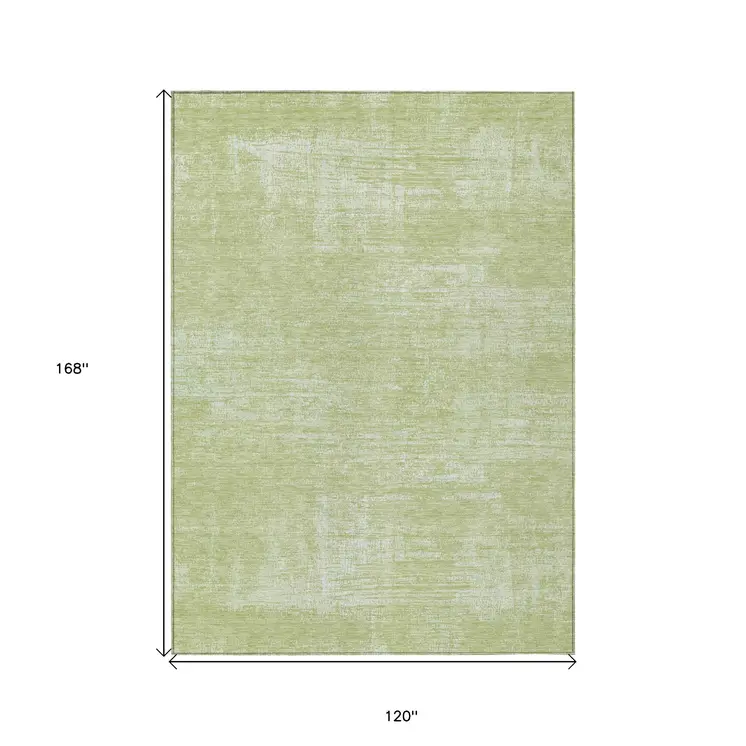 10' X 14' Sage Artichoke Green And Mint Green Abstract Washable Indoor Outdoor Area Rug