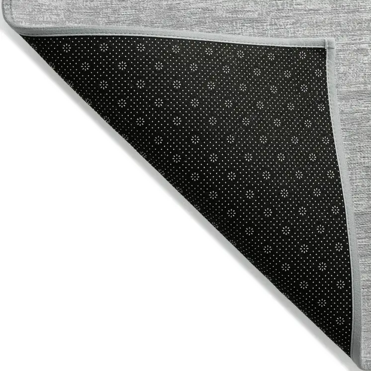 3' X 5' Silver And Gray Abstract Washable Indoor Outdoor Area Rug