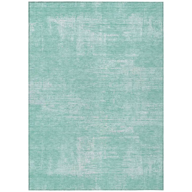 8' X 10' Turquoise And Teal Blue Abstract Washable Indoor Outdoor Area Rug