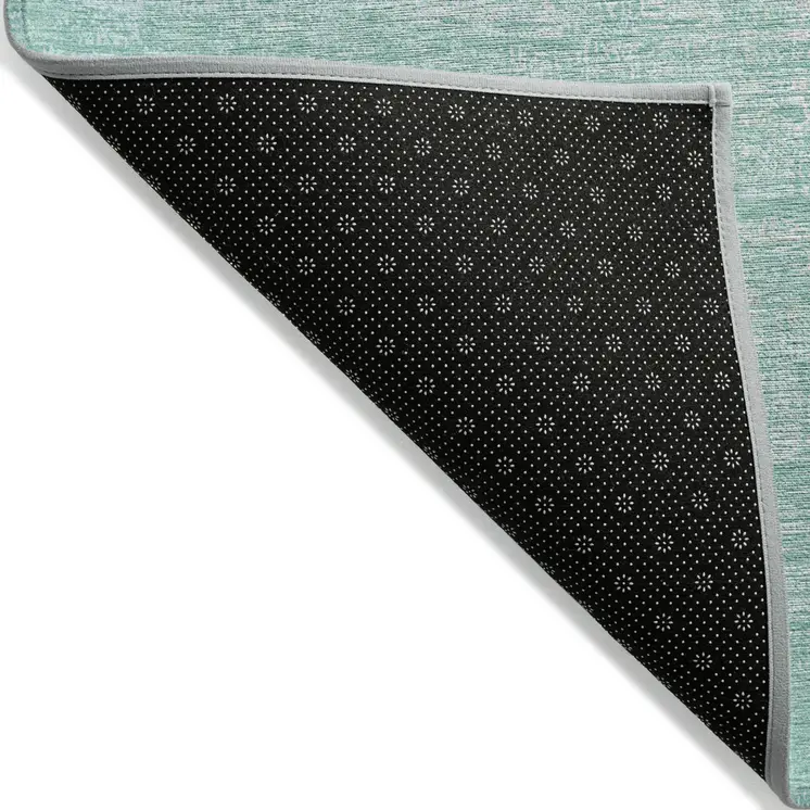 8' X 10' Turquoise And Teal Blue Abstract Washable Indoor Outdoor Area Rug