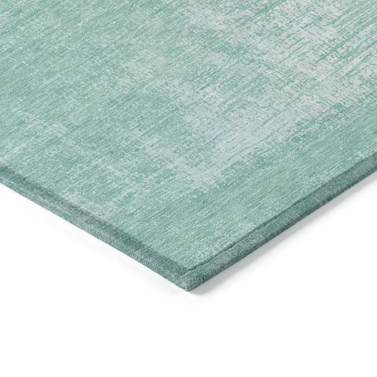 8' X 10' Turquoise And Teal Blue Abstract Washable Indoor Outdoor Area Rug
