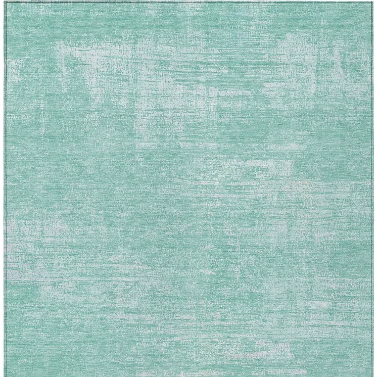10' X 14' Turquoise And Teal Blue Abstract Washable Indoor Outdoor Area Rug