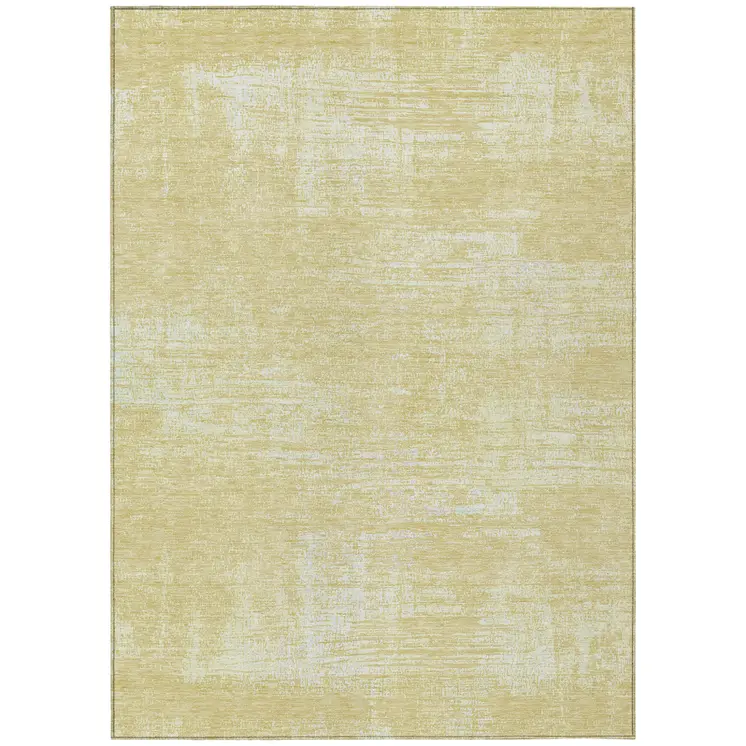 5' X 8' Wheat And Tan Abstract Washable Indoor Outdoor Area Rug