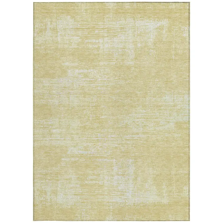 10' X 14' Wheat And Tan Abstract Washable Indoor Outdoor Area Rug