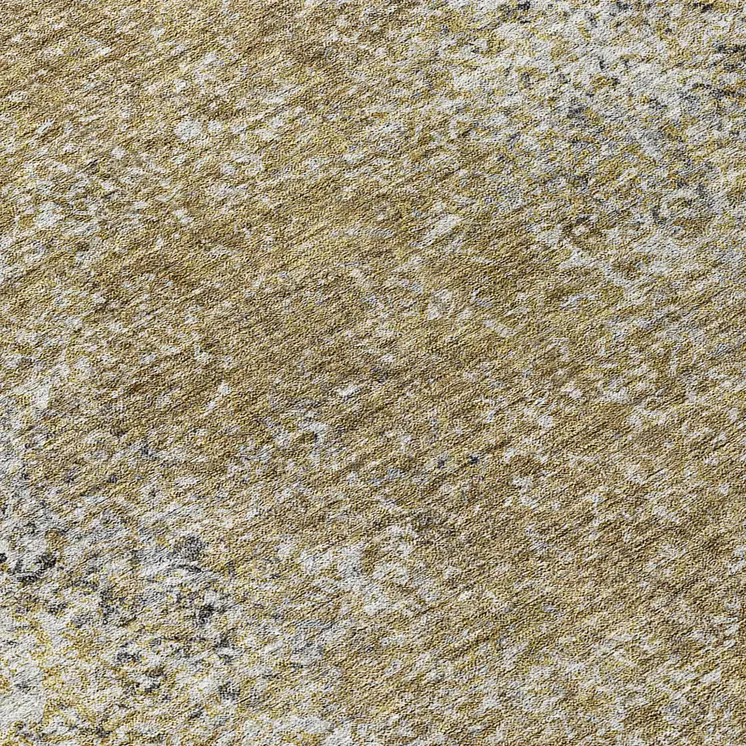 8' Brown Beige And Charcoal Round Oriental Washable Indoor Outdoor Area Rug
