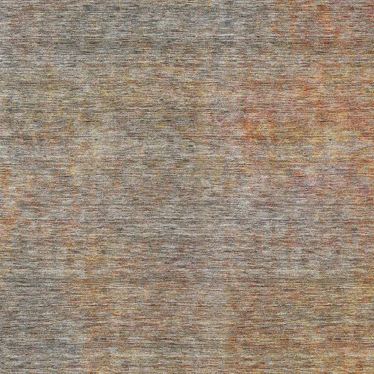 3' X 5' Gray Charcoal And Orange Abstract Washable Indoor Outdoor Area Rug