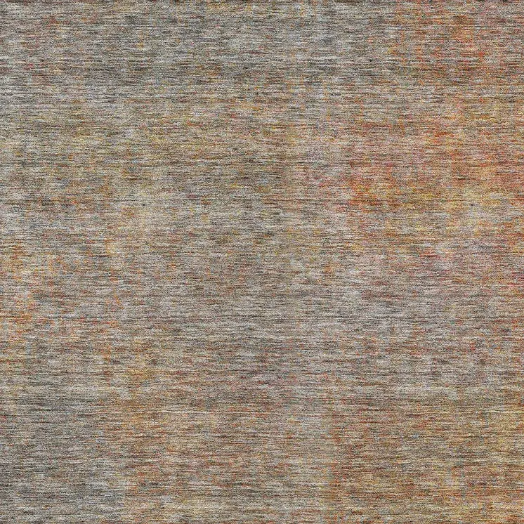 10' X 14' Gray Charcoal And Orange Abstract Washable Indoor Outdoor Area Rug