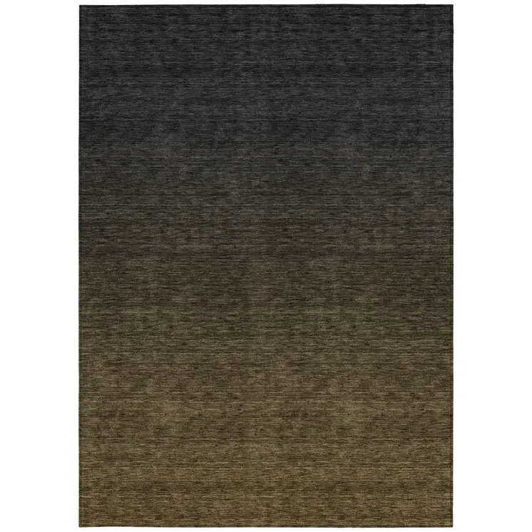 5' X 8' Gray And Brown Abstract Washable Indoor Outdoor Area Rug