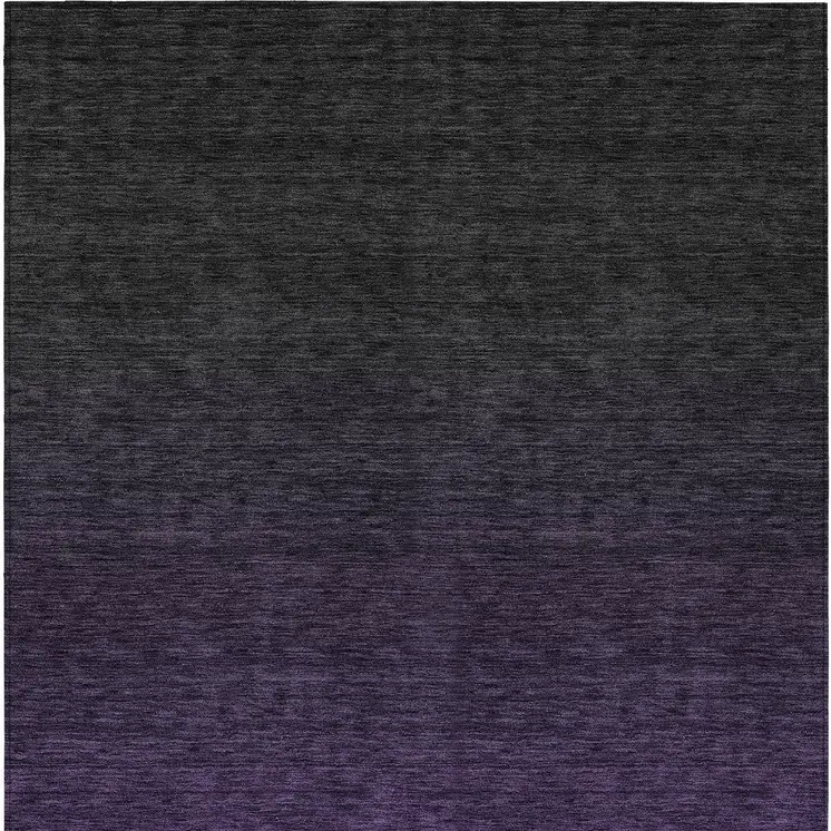 8' X 10' Eggplant Purple And Charcoal Abstract Washable Indoor Outdoor Area Rug
