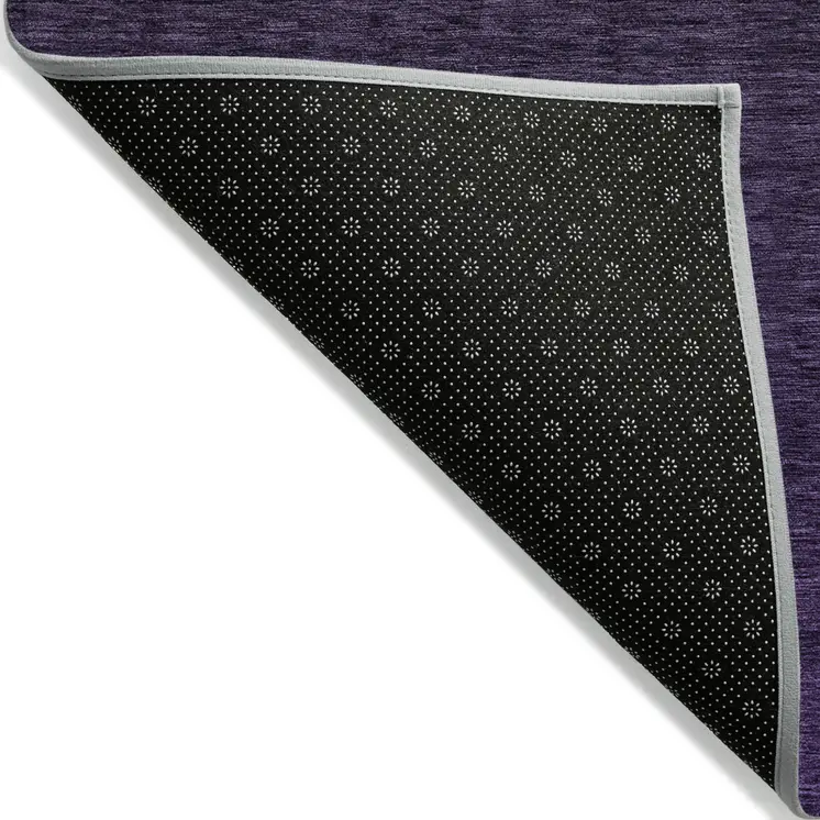 8' X 10' Eggplant Purple And Charcoal Abstract Washable Indoor Outdoor Area Rug