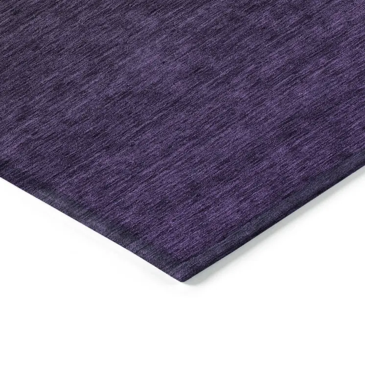 8' X 10' Eggplant Purple And Charcoal Abstract Washable Indoor Outdoor Area Rug