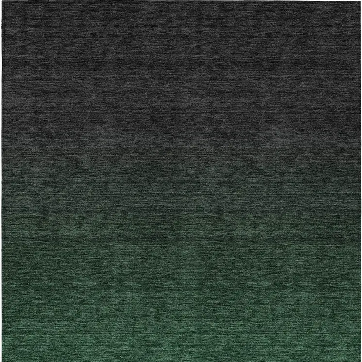 8' X 10' Emerald And Charcoal Abstract Washable Indoor Outdoor Area Rug