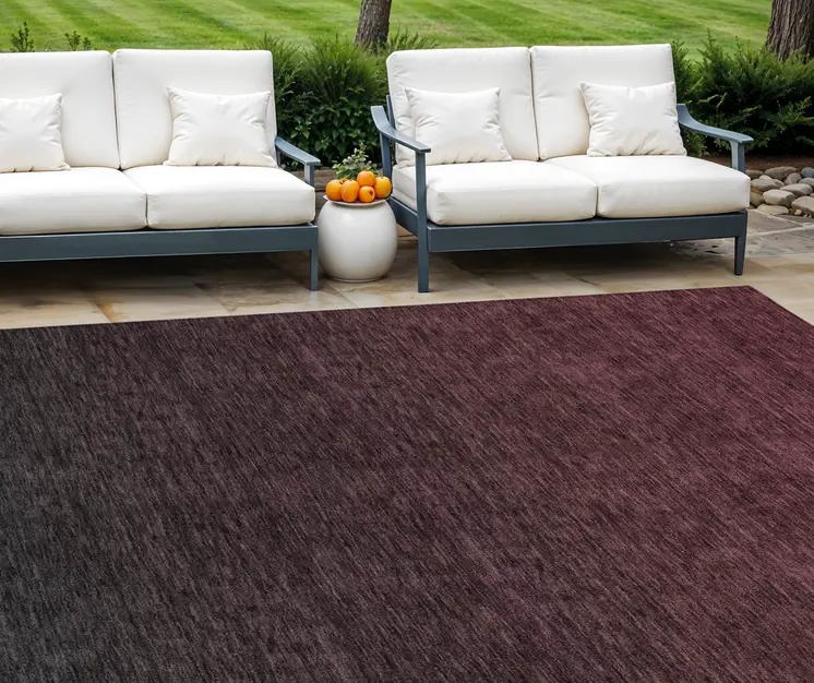 8' X 10' Merlot And Charcoal Abstract Washable Indoor Outdoor Area Rug