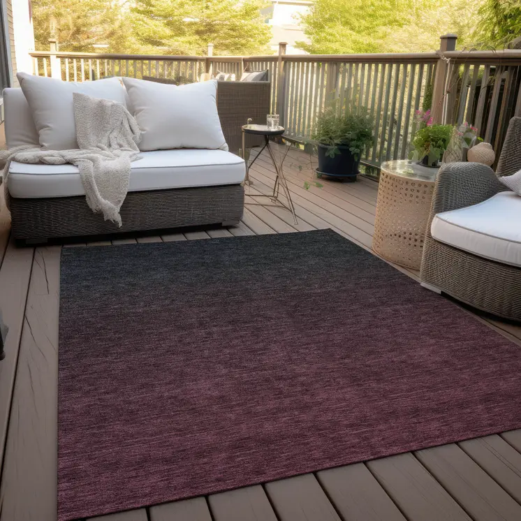 8' X 10' Merlot And Charcoal Abstract Washable Indoor Outdoor Area Rug