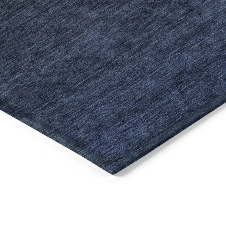 5' X 8' Navy Blue And Charcoal Abstract Washable Indoor Outdoor Area Rug