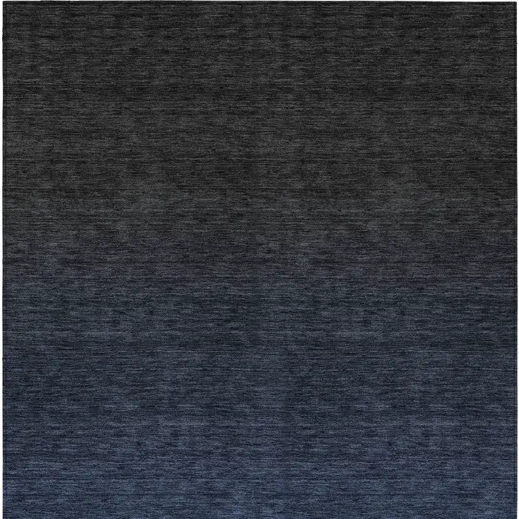 10' X 14' Navy Blue And Charcoal Abstract Washable Indoor Outdoor Area Rug