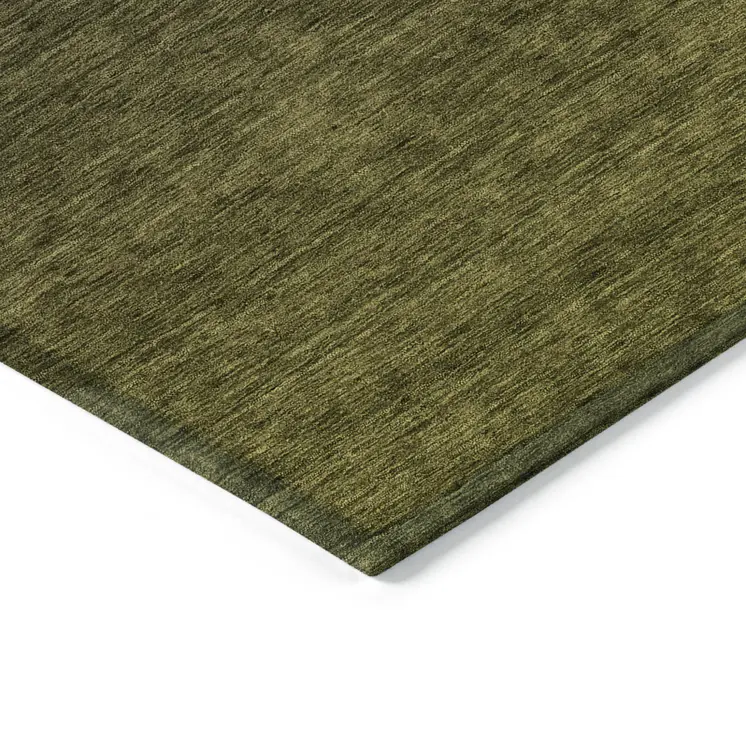 3' X 5' Olive Green And Charcoal Abstract Washable Indoor Outdoor Area Rug