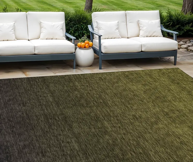 10' X 14' Olive Green And Charcoal Abstract Washable Indoor Outdoor Area Rug