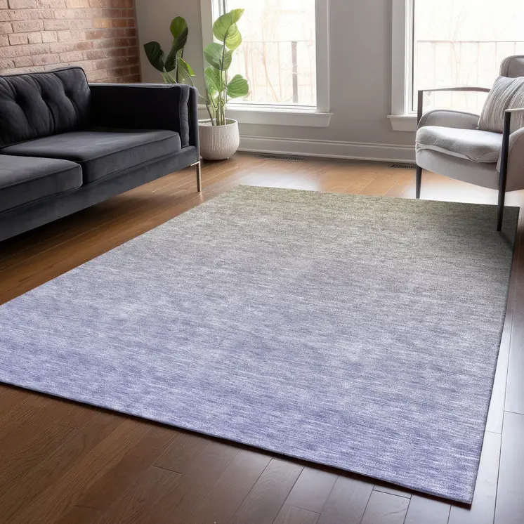 9' X 12' Beige Tan And Blue Ombre Washable Indoor Outdoor Area Rug