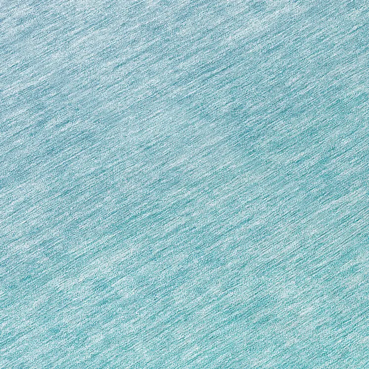 8' Sky Blue And Teal Blue Round Ombre Washable Indoor Outdoor Area Rug