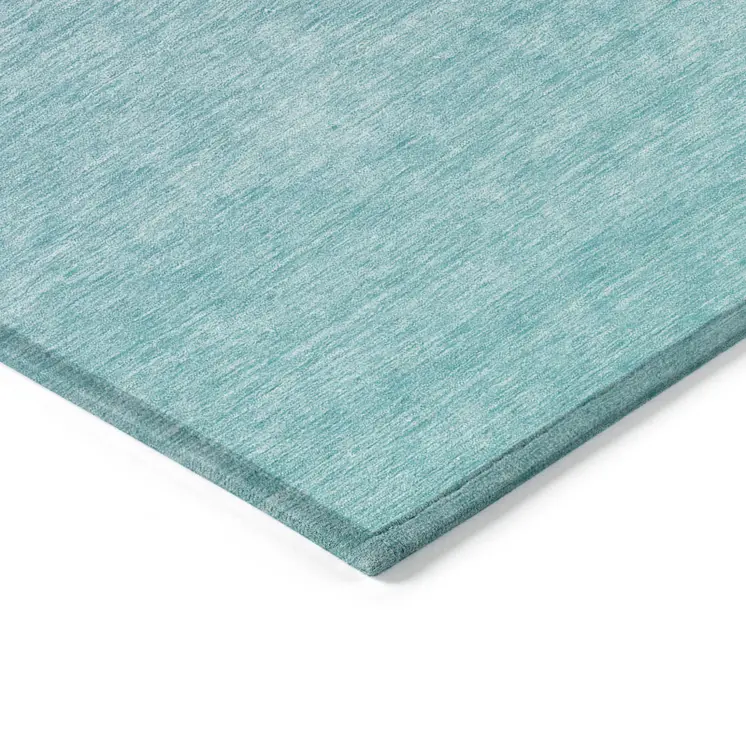 8' X 10' Sky Blue And Teal Blue Ombre Washable Indoor Outdoor Area Rug