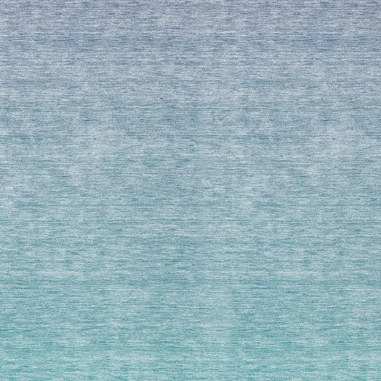 9' X 12' Sky Blue And Teal Blue Ombre Washable Indoor Outdoor Area Rug