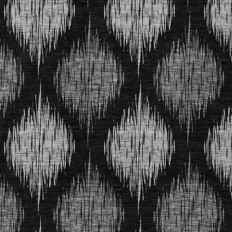 10' X 14' Black Silver And Gray Ikat Washable Indoor Outdoor Area Rug