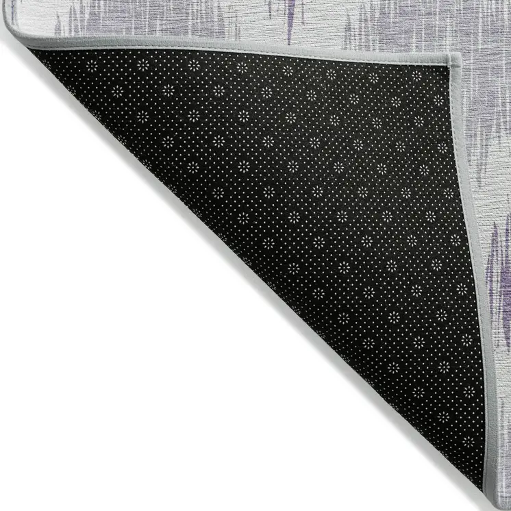 5' X 8' Lavender Purple And Ivory Ikat Washable Indoor Outdoor Area Rug