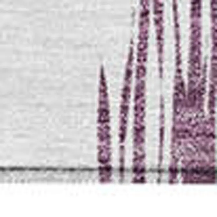 8' X 10' Purple Plum And Ivory Ikat Washable Indoor Outdoor Area Rug
